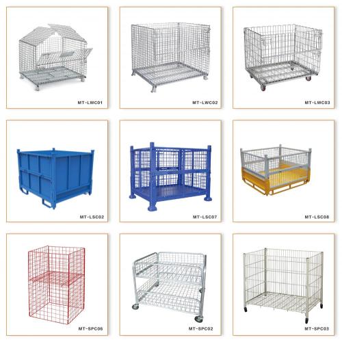 Folding Galvanized Steel Warehouse Storage Cage