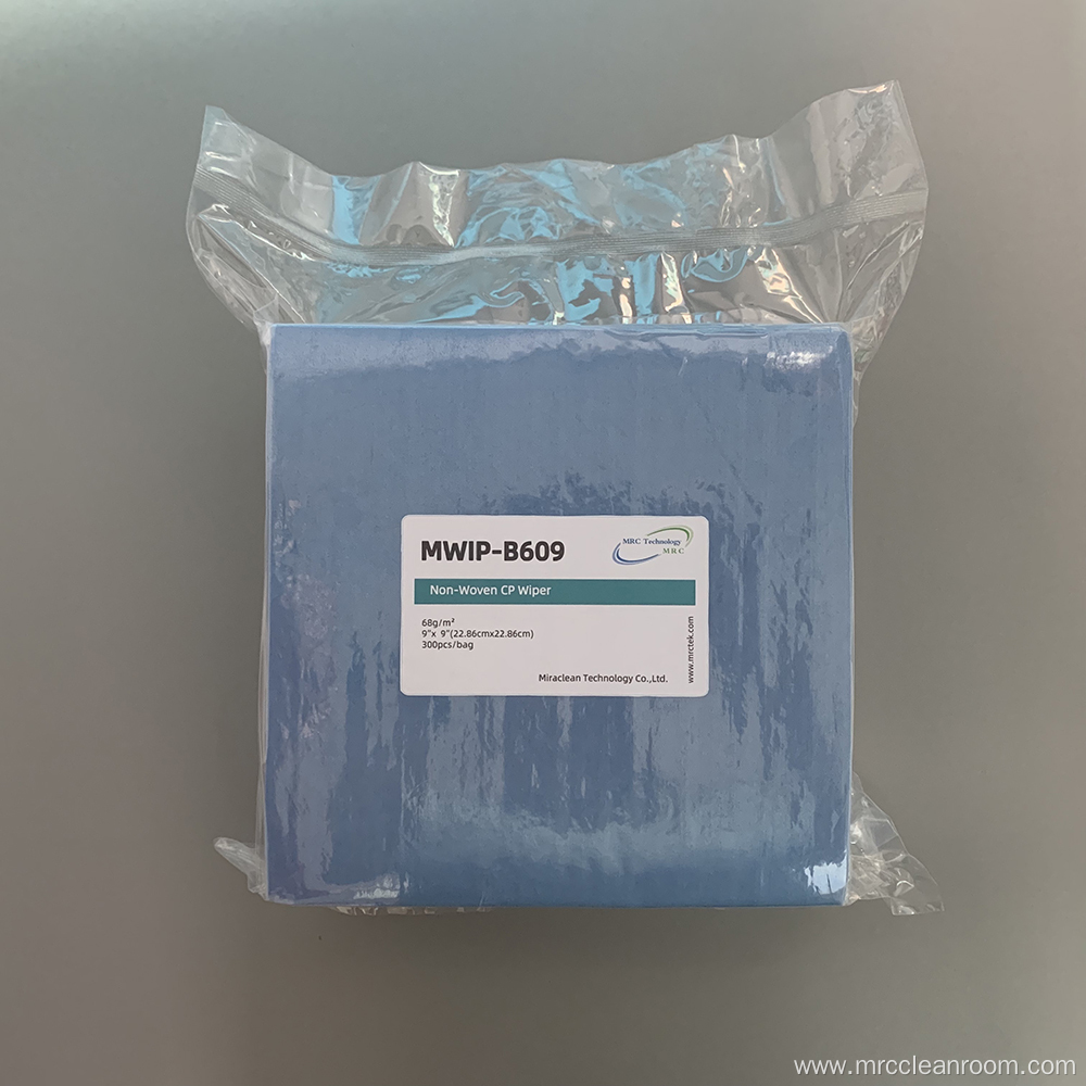 68gsm Blue Non-woven Cellulose Polyester Wipes