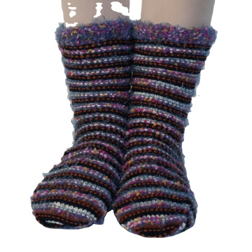 OEM Super Soft Double Layer Home Floor Cozy Women's Sherpa Lined Winter Slippers Socks