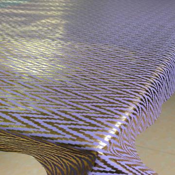 ripple pattern golden tablecloth with PU fabric