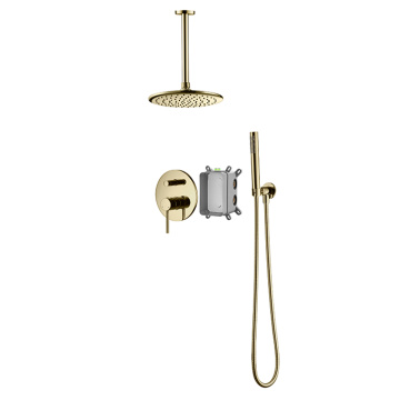 shower faucet thermostatic Brushed Nickel Ceiling Rainfall Shower System Brass Factory