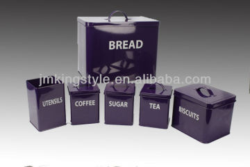 FDA past galvanized purple kitchen canister set