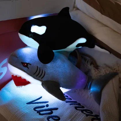 Light-up Ocean Series Shark Plush Toy: Shark Pillow Doll & Gift for Oceanarium Fans