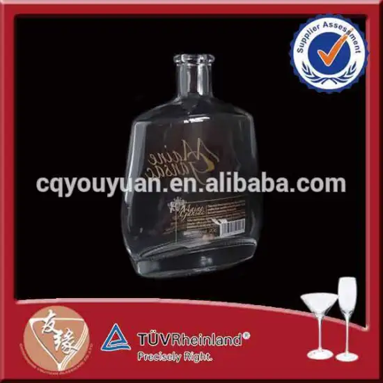 Hot selling 700ml cutom design decal glass shaped liquor bottles