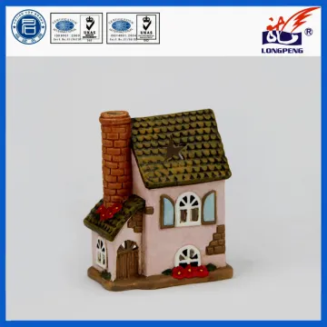 Vintage Ceramic House Shaped Tea Light Candle Holder, Decorative Tea Light Holder for Home Decoration