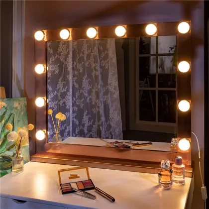Portable LED Lit Hollywood Makeup Mirror for Girls