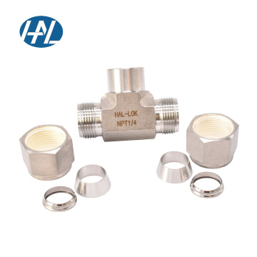 Swagelok Stainless Steel Double Ferrule Compression Tube Fitting - Female Branch Tee NPT