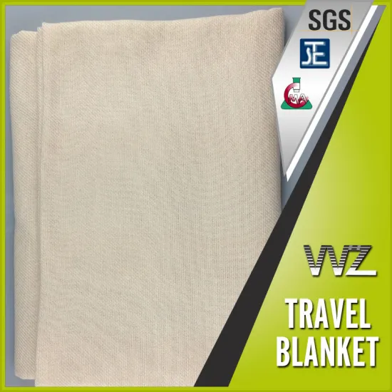 Modacrylic and polyester blend material woven soild color travel blanket bus blanket