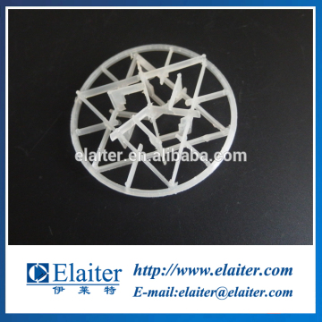 PE, PP, RPP, PVC, CPVC, PVDF Plastic snowflakes ring tower packing media