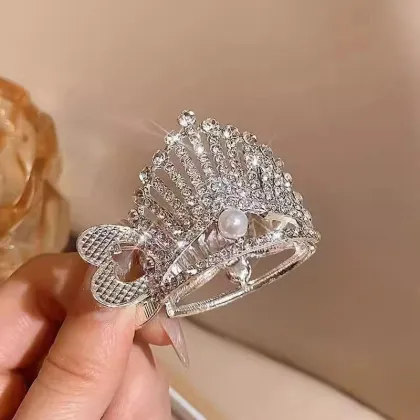 High-Grade Rhinestone Ponytail Clip - Queen Crown U-shaped Hairpin