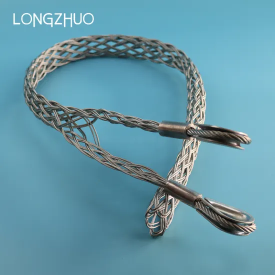 one head cable pulling grips wire mesh cable sock for transmission line