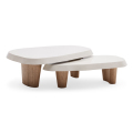 Prosty design biały stolik z litego drewna praktyczny stolik kawowy