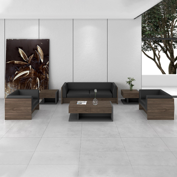 Customized American Simple Living Room Sofa with Wood Creative Tea Table