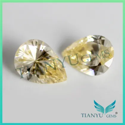 Wholesale add Facts Synthetic Gemstone L-Yellow Pear Cut CZ gems