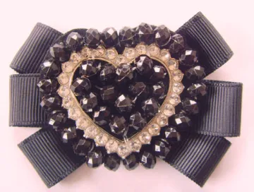 Heart-Centered Rhinestone Fabric Lady Shoe Flower