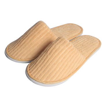 Washable Corduroy Disposable Hotel Slippers with EVA sole