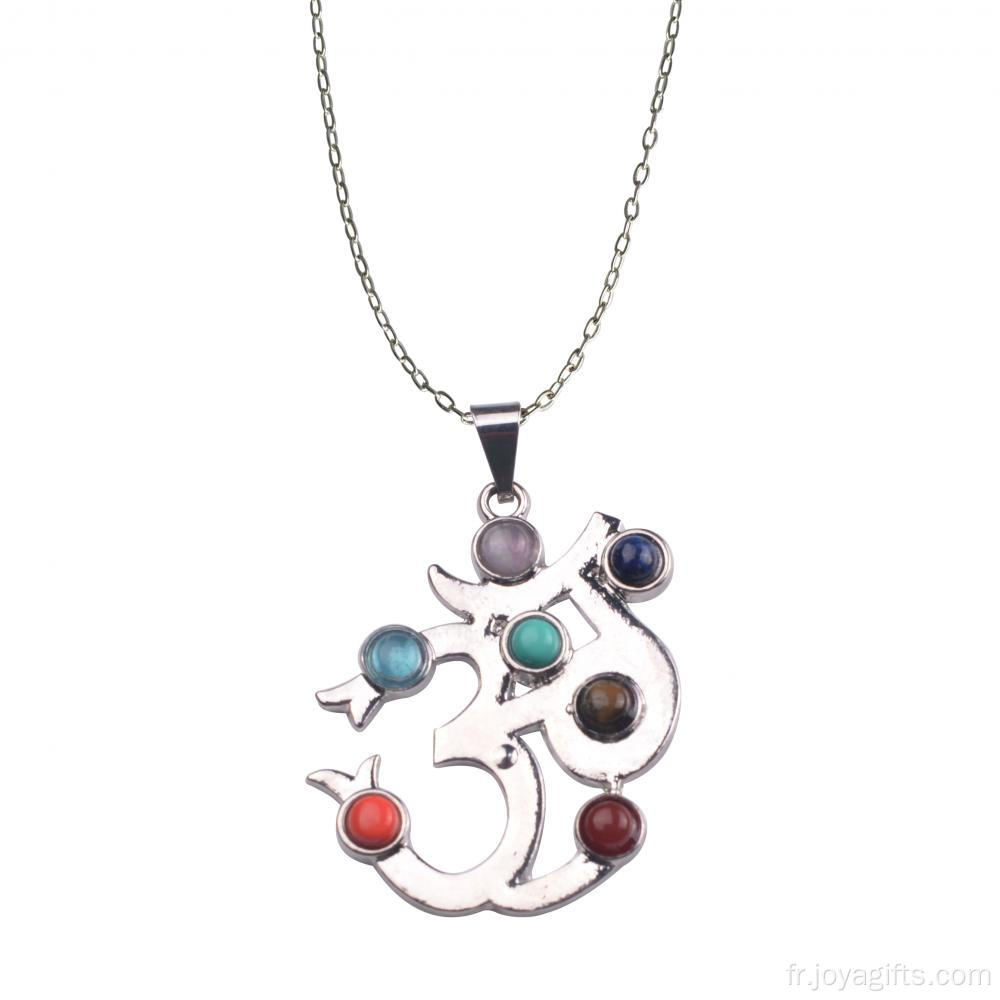 Pendule de guérison esprit Chakra pendentif bijoux en argent