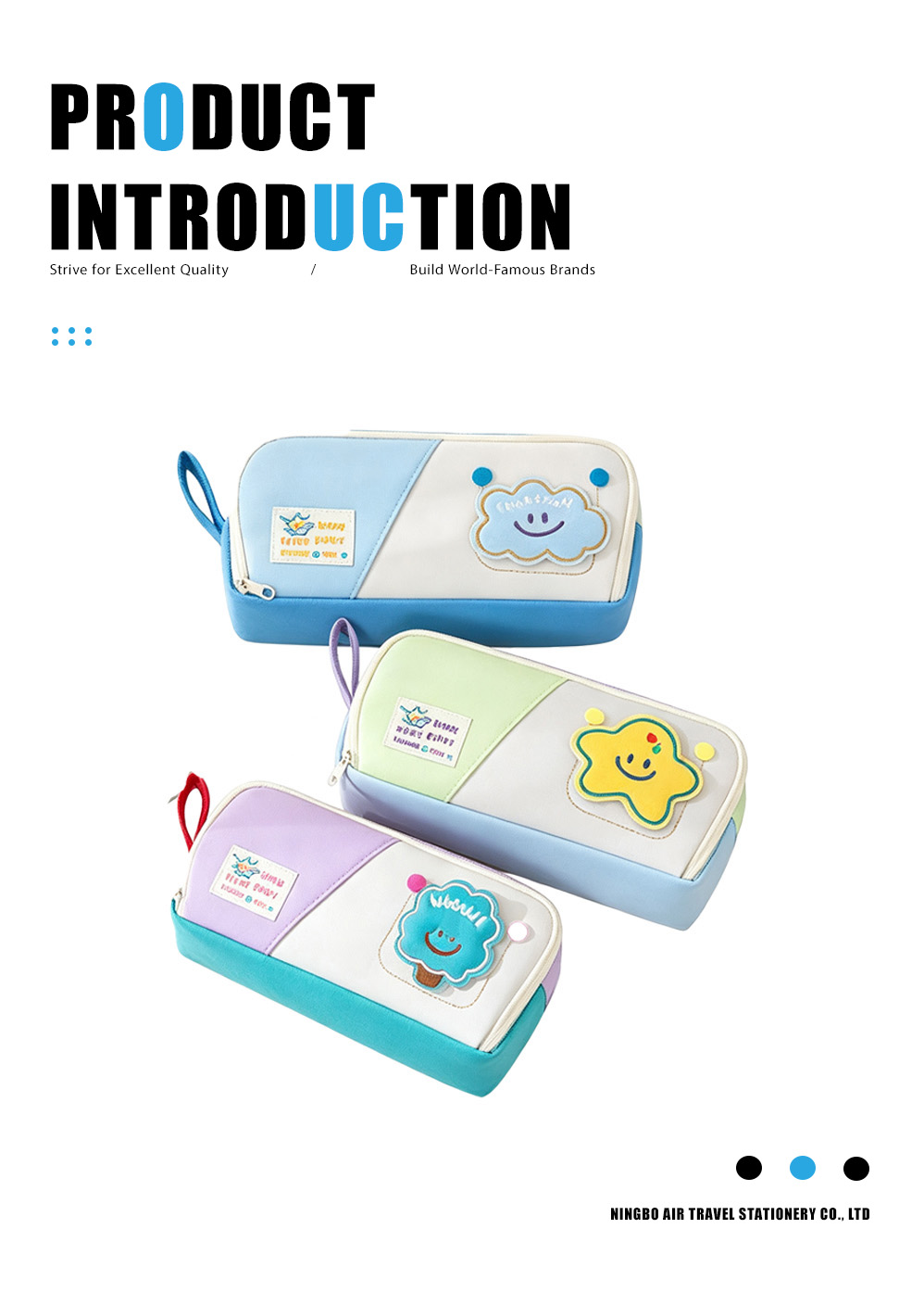 Cartoon Cute Color-Block Pencil Case(1)