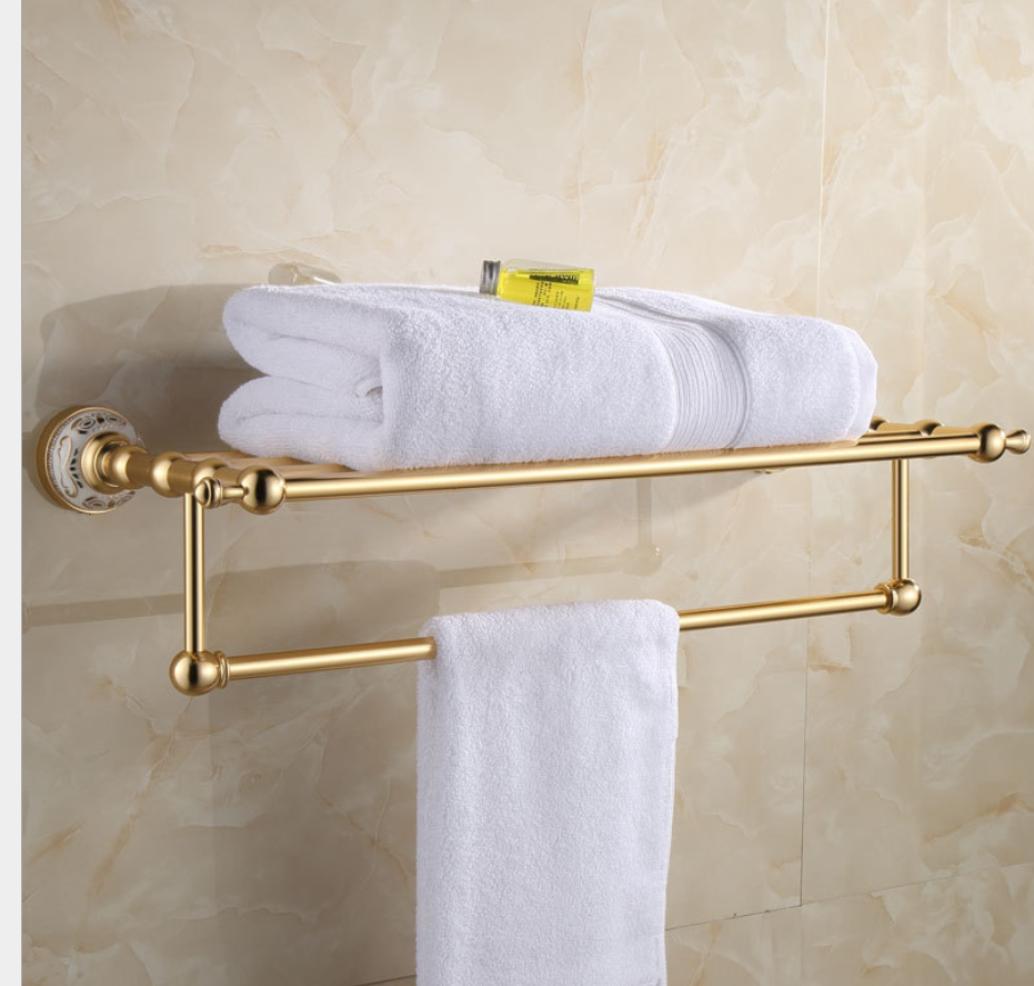 Accesorios de baño de inodoro de aluminio dorado de alta calidad Juego de accesorios de baño