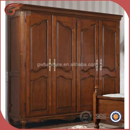 China antique solid wood bedroom wardrobe A76