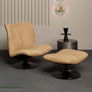 Modern Brown Chair and Ottoman