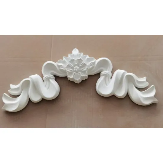 PU Onlay Flower Door Top Decoration Moulding Accessory