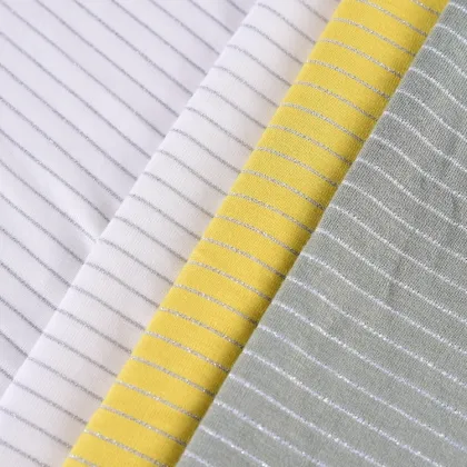 Stripe Yarn Dyed Ecovero Rayon Stretch Knit Fabric