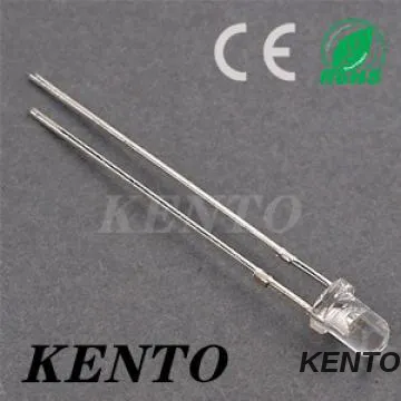 3mm Round Water Clear Lens Long legs Blue High Bright Led Diode
