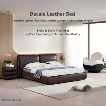 Design moderno e lussuoso della struttura del letto in pelle