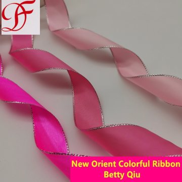 New Design 38mm Gold/Silver Edged Satin Ribbon Bow
