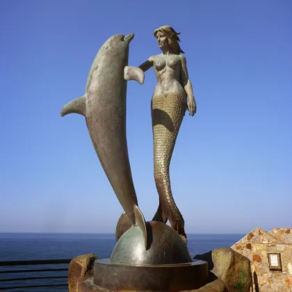 Factory custom metal dolphin sculpture bronze dolphin