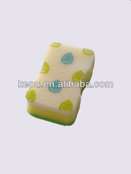 kitchen cleaning sponge with print scouring pad(KP-013)