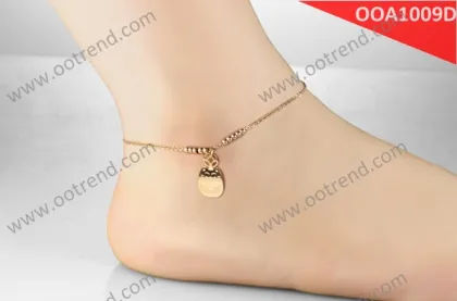 Fortune Cat rose golden color anklet with fancy design