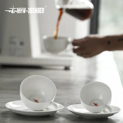 Best Selling 300ml Bone China Reusable Ceramic Espresso Coffee Cup