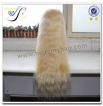 Wholesale Top Quality Natural Straight Blonde 100% Virgin Human Hair Glueless Wigs
