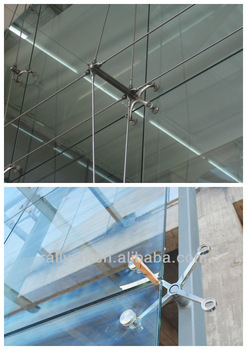 Frameless double glass curtain wall,SPIDERS