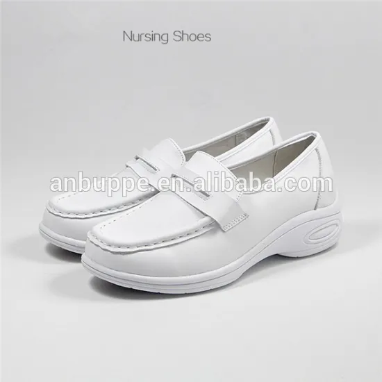 genuine leather eva outsole white nurse shoes