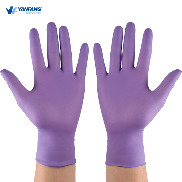 Guantes de nitrilo de mano de grado industrial de servicio pesado