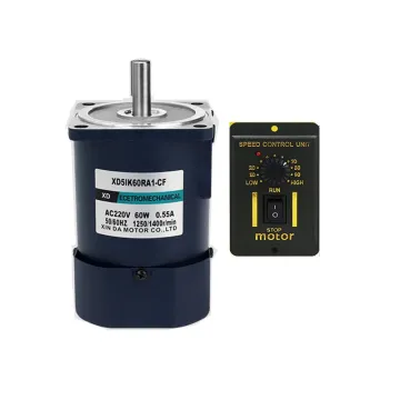 High Speed Adjustable AC Optical Shaft Motor with Speed Regulator, 60W, 220V, 1400RPM to 2800RPM, CW & CCW Rotation - Model 5IK60RA-C