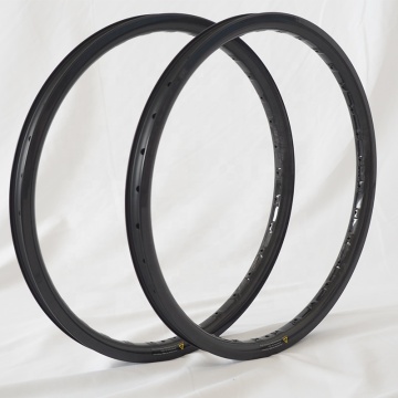 Black Carbon Fiber BMX Race Rim with Golden Accents