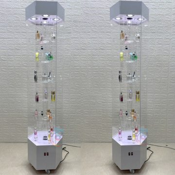 Customized led lighting acrylic hexagon showcase stand