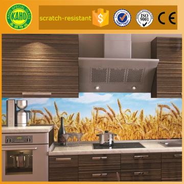 Made-in-China affordable toughened kitchen printed splashbacks glass for cooker with color and design customized