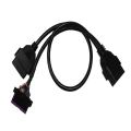 OBDII 16Pin Stecker auf zwei weibliche Y-Kabel-Adapter