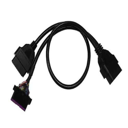OBDII 16Pin Stecker auf zwei weibliche Y-Kabel-Adapter