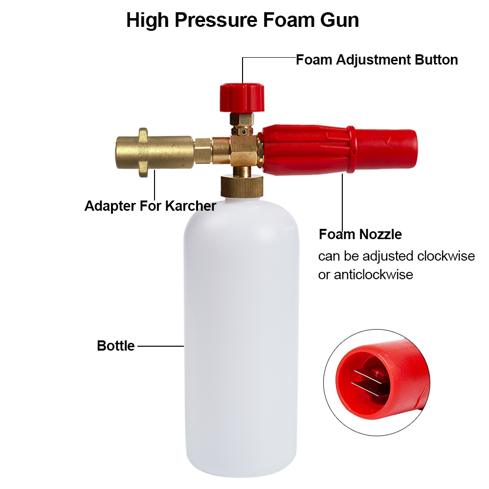 Lave-auto réglable de haute qualité Nettoyage de neige G1 / 4 "Gun-pistolet en mousse de mousse