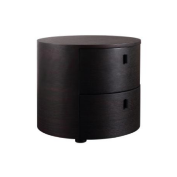 Modern Minimalist Smoked Wood Grain Nightstand