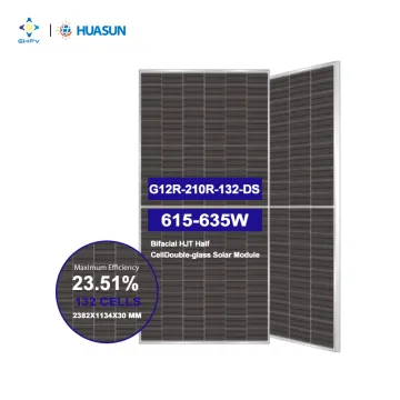 Huasun China Mono Solar Panels: 615W, 620W, 625W, 630W, 635W Bifacial HJT Modules