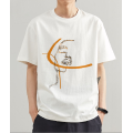 White breathable men's T-shirt on the beach