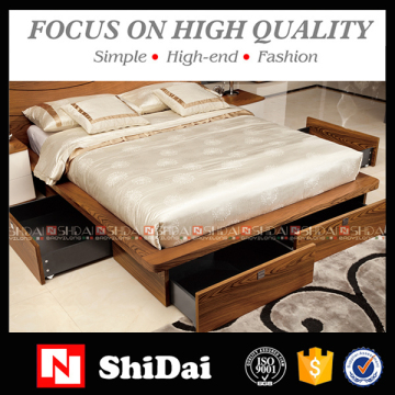 Modern design king size wooden bed / latest wooden bed for adult / latest wooden king size bed B-814