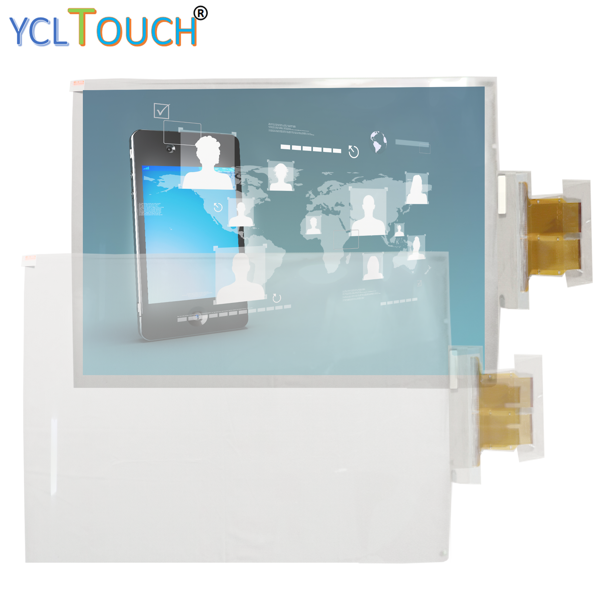 55 inch high quality Multi interactive touch foil , capacitive touch foil film touch screen3